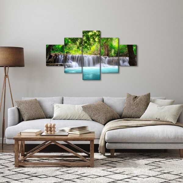 Obraz - Wodospad, turkusowy (125x70 cm)