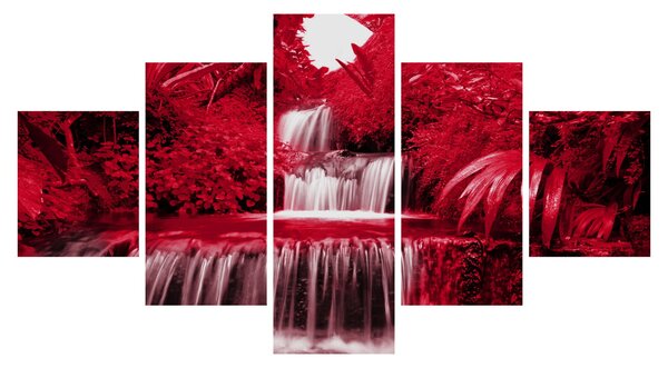 Obraz - Indonezyjskie wodospady w kolorze czerwonym (125x70 cm)