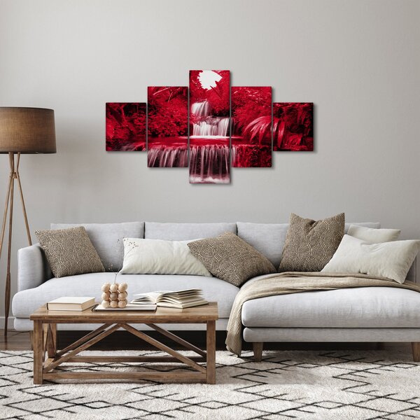 Obraz - Indonezyjskie wodospady w kolorze czerwonym (125x70 cm)