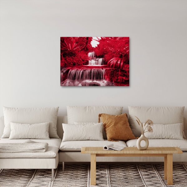 Obraz - Indonezyjskie wodospady w kolorze czerwonym (70x50 cm)