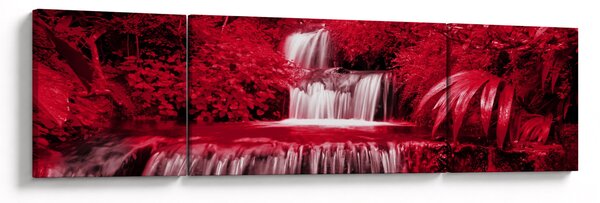 Obraz - Indonezyjskie wodospady w kolorze czerwonym (170x50 cm)
