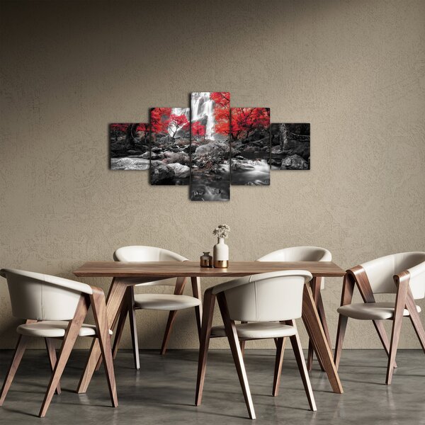 Obraz - Wodospady w jesiennym krajobrazie (125x70 cm)