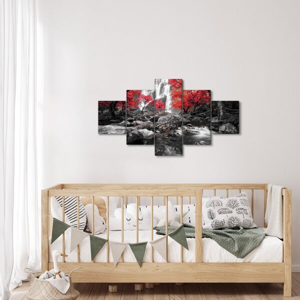 Obraz - Wodospady w jesiennym krajobrazie (125x70 cm)