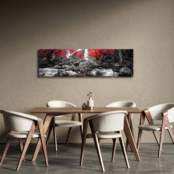 Obraz - Wodospady w jesiennym krajobrazie (170x50 cm)