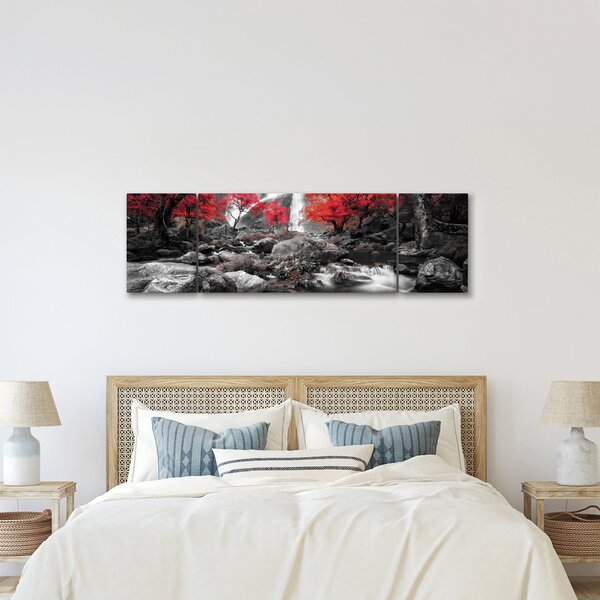 Obraz - Wodospady w jesiennym krajobrazie (170x50 cm)