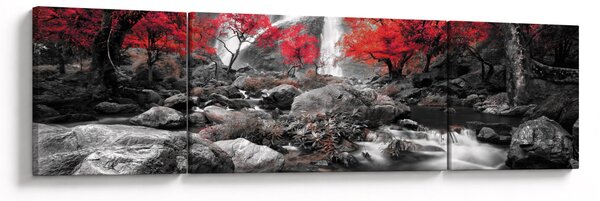 Obraz - Wodospady w jesiennym krajobrazie (170x50 cm)