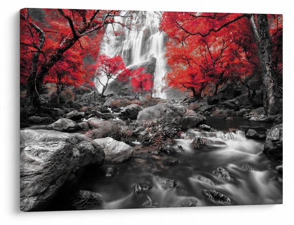 Obraz - Wodospady w jesiennym krajobrazie (70x50 cm)