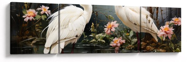 Obraz - Białe żurawie (170x50 cm)