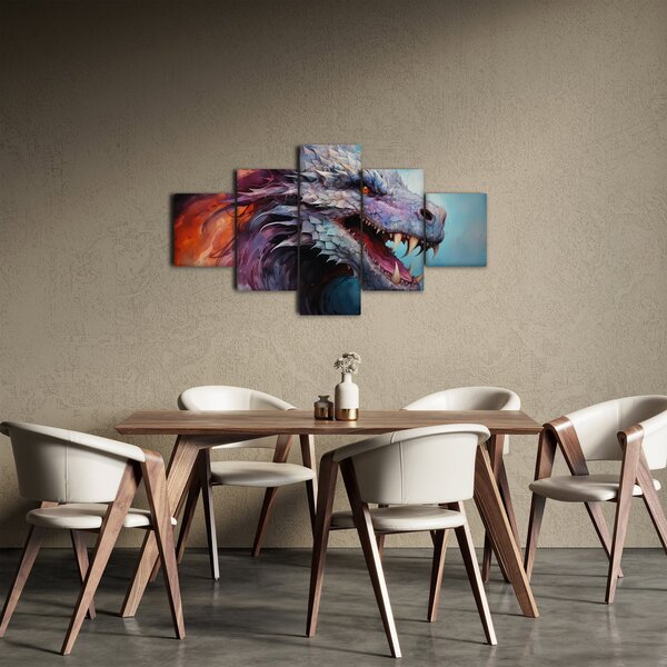 Obraz - Ilustracja przedstawiająca smoka (125x70 cm)