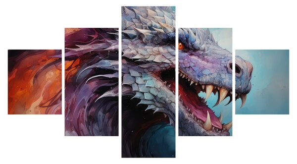 Obraz - Ilustracja przedstawiająca smoka (125x70 cm)