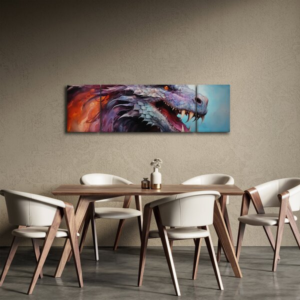 Obraz - Ilustracja przedstawiająca smoka (170x50 cm)