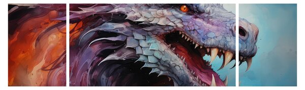 Obraz - Ilustracja przedstawiająca smoka (170x50 cm)