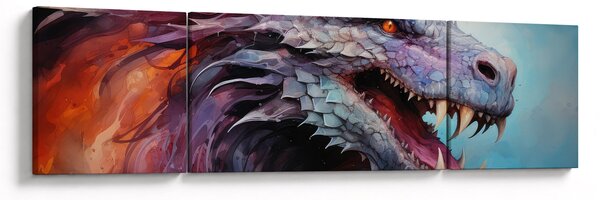 Obraz - Ilustracja przedstawiająca smoka (170x50 cm)