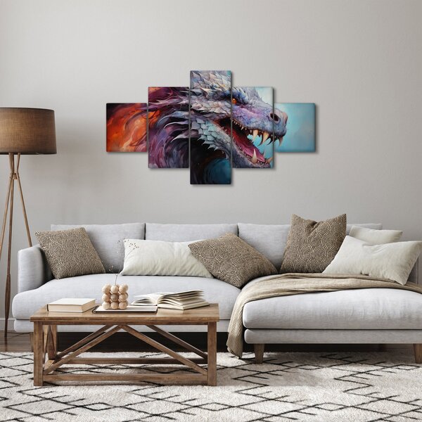 Obraz - Ilustracja przedstawiająca smoka (125x70 cm)