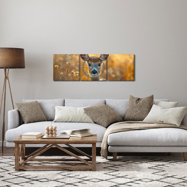 Obraz - Łania (z zegarem) (90x30 cm)
