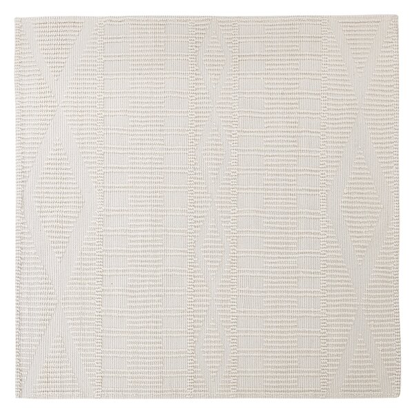 Ręcznie tkany dywan wełniany geometryczny wzór 200 x 200 cm beżowy Lapseki Beliani