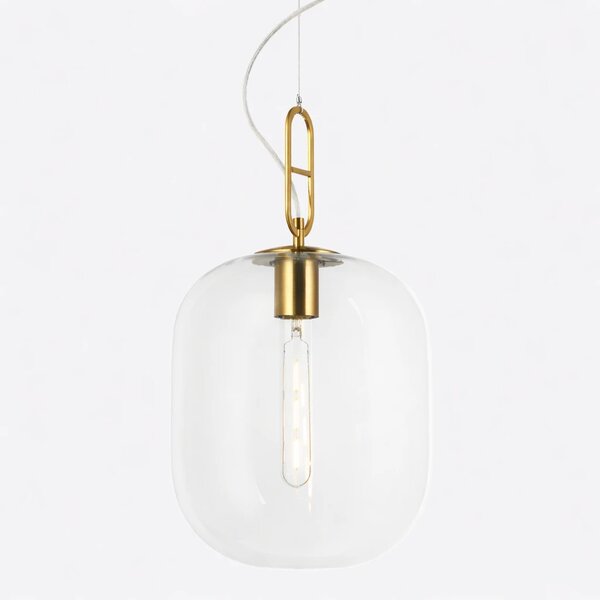 Lampa wisząca złota z dużym kloszem Bianca