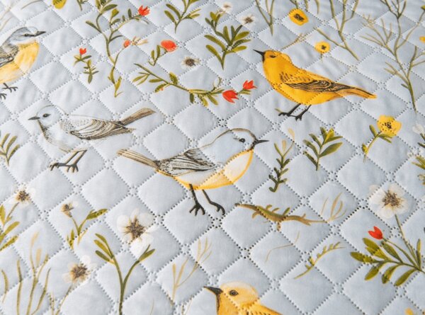 Narzuta na łóżko SPRING BIRDS, kolorowy Rozmiar: 170 x 210 cm