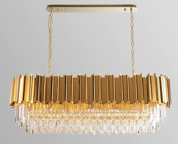 Żyrandol nowoczesny kryształowy, mosiądz - Luminating Brass Long 80 domodes