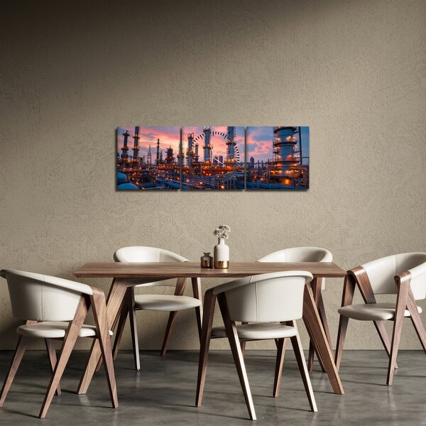 Obraz - Zakład przemysłowy (z zegarem) (90x30 cm)