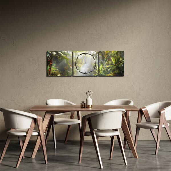 Obraz - Tropikalny las deszczowy (z zegarem) (90x30 cm)