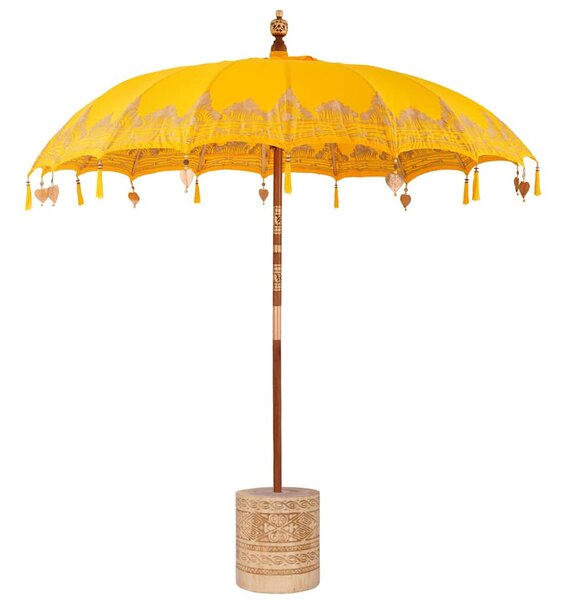 Baliński Parasol z Bazą Żółty 215 x 215 x 260 cm