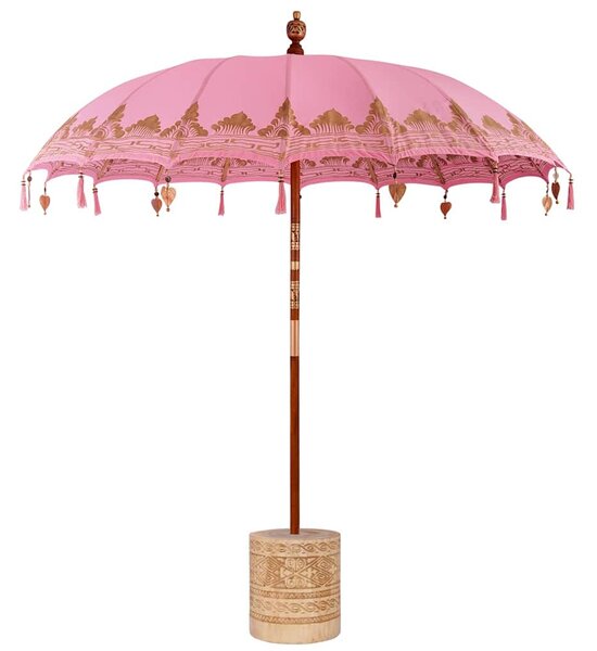 Baliński Parasol z Bazą Różowy 215 x 215 x 260 cm