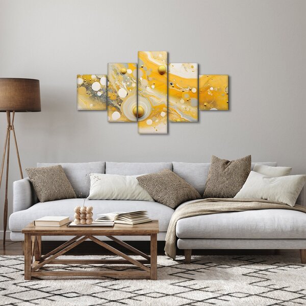 Obraz - Abstrakcyjne tło ze złotą dekoracją (125x70 cm)