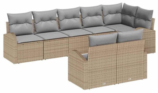 Zestaw Mebli Ogrodowych Komplet Wypoczynkowy 8-Częściowy Rattan Na Taras Balkon Ogród