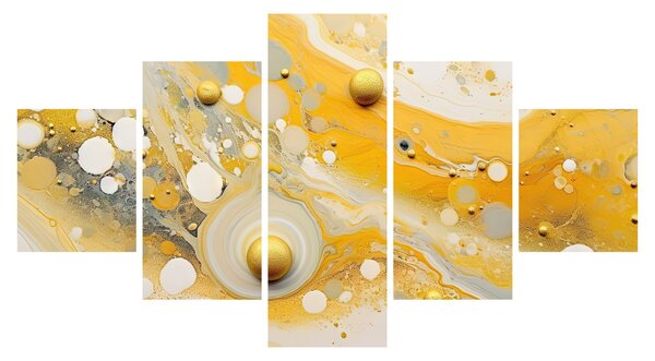 Obraz - Abstrakcyjne tło ze złotą dekoracją (125x70 cm)