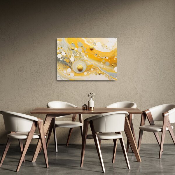 Obraz na szkle - Abstrakcyjne tło ze złotą dekoracją (70x50 cm)