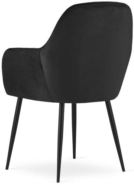Zestaw czarnych pikowanych krzeseł 2 szt. P9-W09