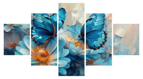 Obraz - Niebieskie motyle (125x70 cm)