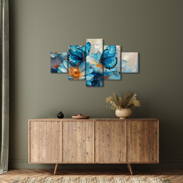 Obraz - Niebieskie motyle (125x70 cm)