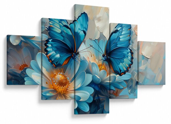 Obraz - Niebieskie motyle (125x70 cm)