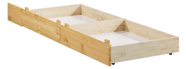 Dwie sosnowe szuflady pod łóżko