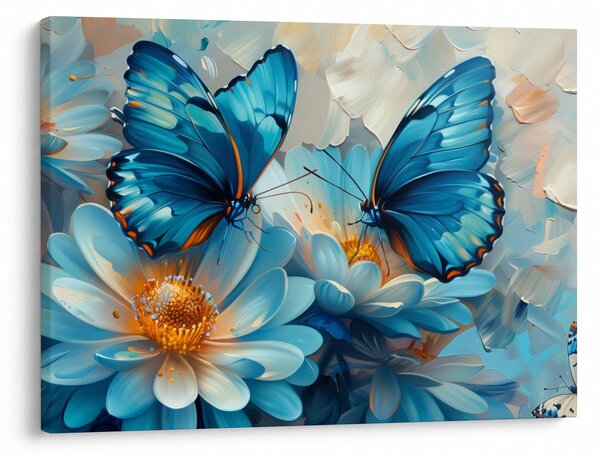 Obraz - Niebieskie motyle (70x50 cm)