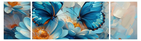 Obraz - Niebieskie motyle (170x50 cm)