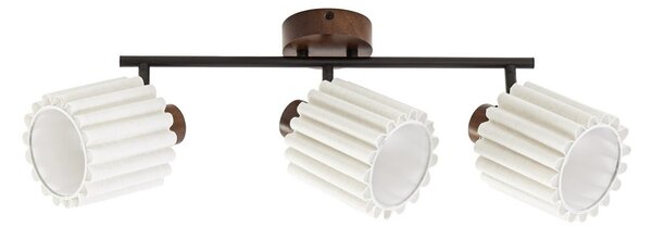 Lampa Sufitowa Lindby, Shiloh, ściemnialny, drewniany, salon, tkanina | tekstylia, nowoczesny