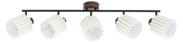 Lampa Sufitowa Lindby, Shiloh, ściemnialny, drewniany, salon, tkanina | tekstylia, nowoczesny