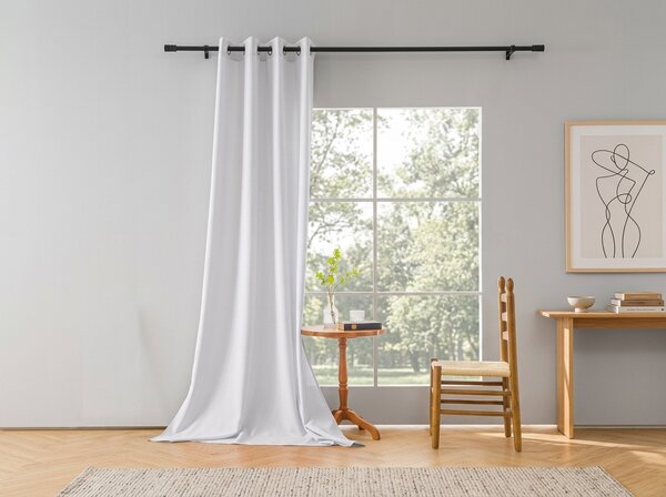 Zasłona OXFORD LIGHT 140x250 cm, biała Zawieszanie: Taśma z wiązaniami