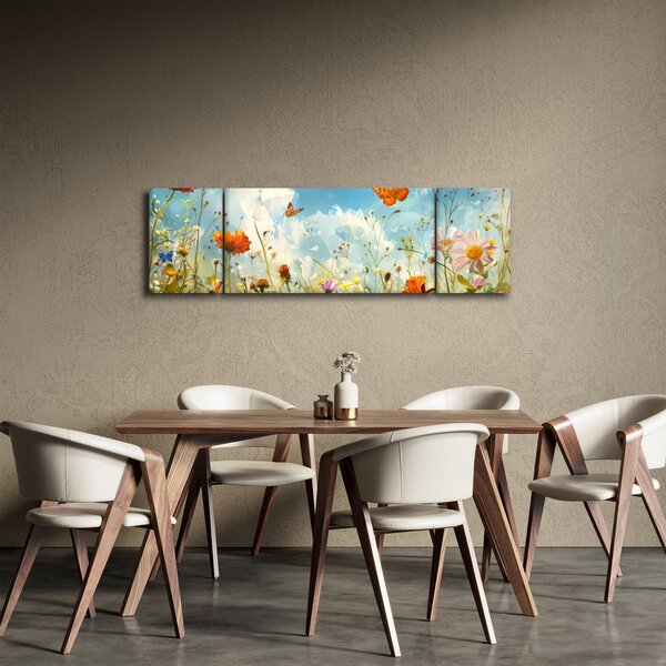Obraz - Motyle na letniej łące (170x50 cm)