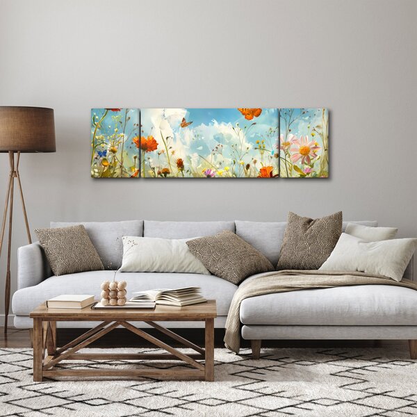 Obraz - Motyle na letniej łące (170x50 cm)