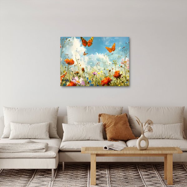 Obraz - Motyle na letniej łące (70x50 cm)