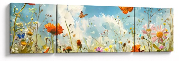 Obraz - Motyle na letniej łące (170x50 cm)