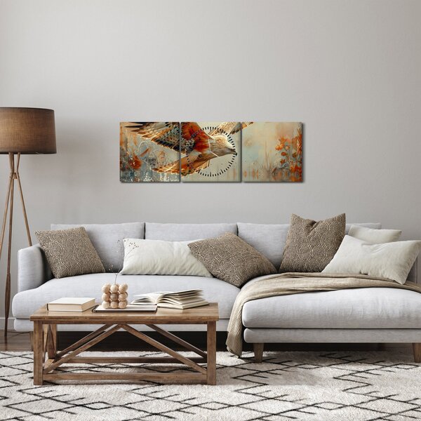 Obraz - Ptak drapieżny (z zegarem) (90x30 cm)