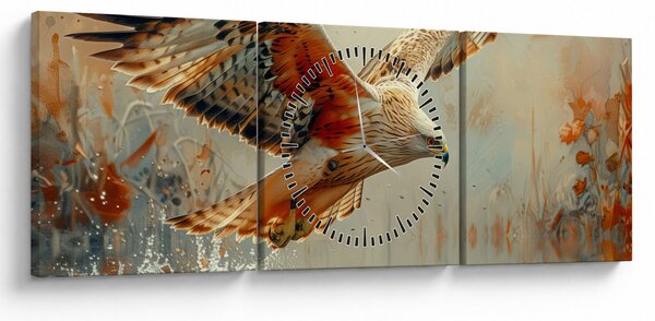 Obraz - Ptak drapieżny (z zegarem) (90x30 cm)