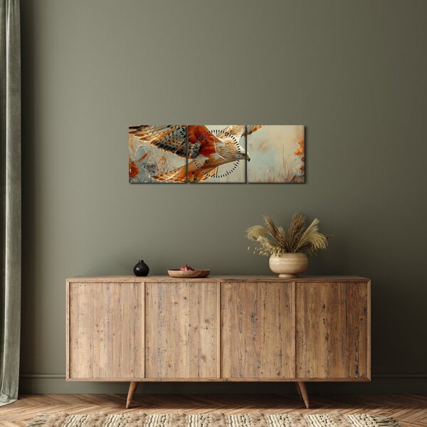 Obraz - Ptak drapieżny (z zegarem) (90x30 cm)
