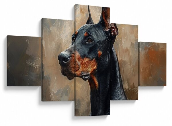 Obraz - Portret Dobrmana (125x70 cm)