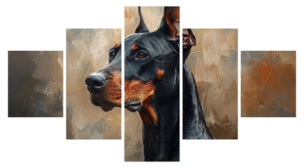 Obraz - Portret Dobrmana (125x70 cm)